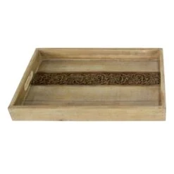 Striped Wood Tray, 19x12
