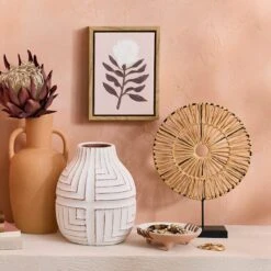 Tan & Black Metal Medallion Figurine, 11.2" -Best Decoration Store tan black metal medallion figurine 11.2 2