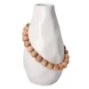 Tracey Body White Ceramic Vase With Beads, 12" -Best Decoration Store tracey body white ceramic vase with beads 12