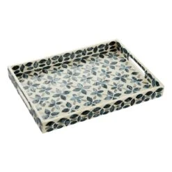 Tracey Boyd Blue Mosaic Patterned Decorative Tray, 14x10
