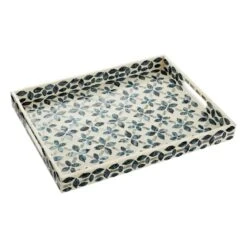 Tracey Boyd Blue Mosaic Patterned Decorative Tray, 16x12
