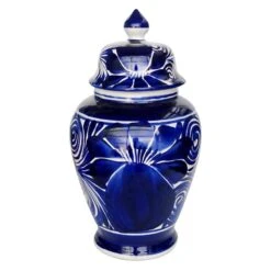 Tracey Boyd Blue Talavera Ginger Jar, 13.5"