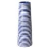Tracey Boyd Blue & White Tapered Striped Ceramic Vase, 12"