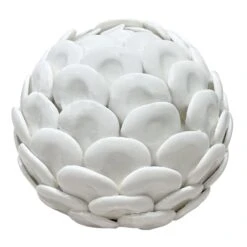 Tracey Boyd Ceramic Capiz Scalloped Sphere, 5"