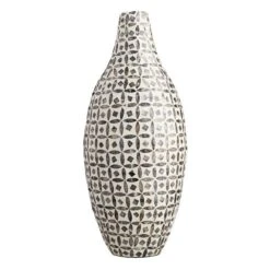 Tracey Boyd Grey Bamboo Capiz Teardrop Vase, 24"