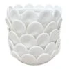 Tracey Boyd Ivory Ceramic Capiz Scalloped Vase, 7" -Best Decoration Store tracey boyd ivory ceramic capiz scalloped vase 7