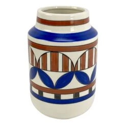 Tracey Boyd Multicolor Printed Ceramic Vase, 8"