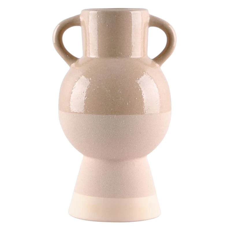 Tracey Boyd Neutral Terracotta Vase With Handles, 11.5" 3 Tracey Boyd Neutral Terracotta Vase With Handles, 11.5"