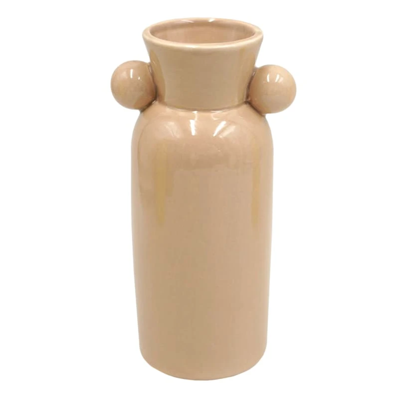 Tracey Boyd Tan Ceramic Vase, 7.5" 3 Tracey Boyd Tan Ceramic Vase, 7.5"