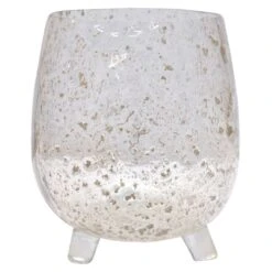 Tulum Clear Bubble Glass Vase, 8"