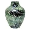Ty Pennington Blue Mosaic Patterned Glass Vase, 9" -Best Decoration Store ty pennington blue mosaic patterned glass vase 9