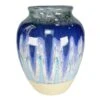 Ty Pennington Blue Reactive Glaze Ceramic Vase, 8"