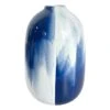 Ty Pennington Blue & White Reactive Glaze Ceramic Vase, 7" -Best Decoration Store ty pennington blue white reactive glaze ceramic vase 7