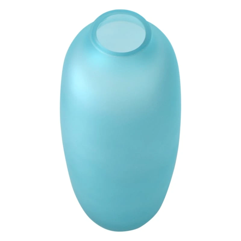 Ty Pennington Frosted Light Blue Glass Vase, 14" 4 Ty Pennington Frosted Light Blue Glass Vase, 14" - Image 2