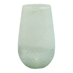 Ty Pennington Frosted White Glass Vase, 10"