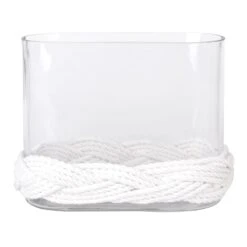 Ty Pennington Glass Vase With White Rope Base, 6"