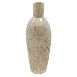 Ty Pennington Tan Bamboo Mosaic Vase, 24"