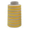 Ty Pennington Yellow & Grey Stripe Ceramic Vase, 8"