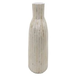 White Mother Of Pearl Vase, 14"