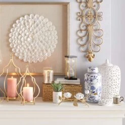 White Textured Ginger Ceramic Jar, 13" -Best Decoration Store white textured ginger ceramic jar 13 6