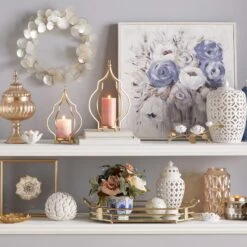 White Textured Ginger Ceramic Jar, 13" -Best Decoration Store white textured ginger ceramic jar 13 8