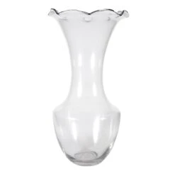 Willow Crossley Clear Glass Pie Crust Vase, 21.5"
