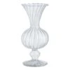 Willow Crossley Ruffled Edge Clear Glass Trumpet Vase, 8.2"