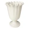 Willow Crossley White Ceramic Pie Crust Edge Ceramic Vase, 13" -Best Decoration Store willow crossley white ceramic pie crust edge ceramic vase 13
